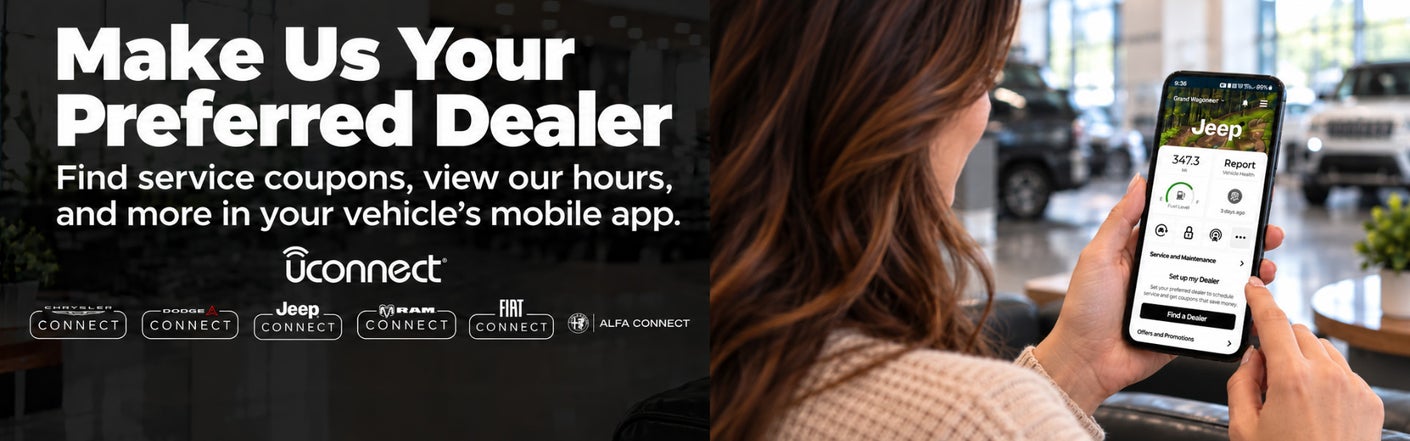 uconnect® make us your preferred dealer | St. Johnsbury Chrysler Dodge Jeep Ram in St. Johnsbury VT
